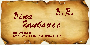 Mina Ranković vizit kartica